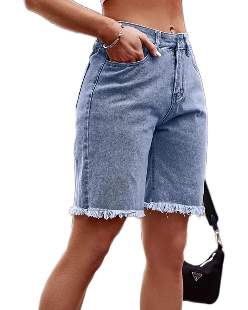 Women's Jorts Y2k Baggy Jean Shorts Casual High Waist Straight Leg Long Denim Shorts Y2k Aesthetic Streetwear Raw Hem $11.20 ...