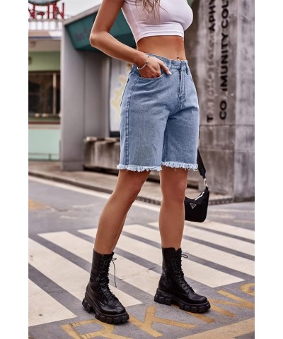 Women's Jorts Y2k Baggy Jean Shorts Casual High Waist Straight Leg Long Denim Shorts Y2k Aesthetic Streetwear Raw Hem $11.20 ...