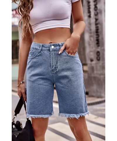 Women's Jorts Y2k Baggy Jean Shorts Casual High Waist Straight Leg Long Denim Shorts Y2k Aesthetic Streetwear Raw Hem $11.20 ...