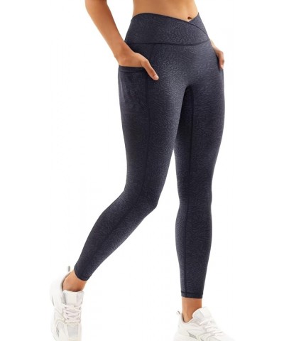 Women Crossover Gym Leggings with Pockets Buttery Soft High Waisted Booty Legging V Cross Waist Workout Yoga Pants 1 Pack-sha...