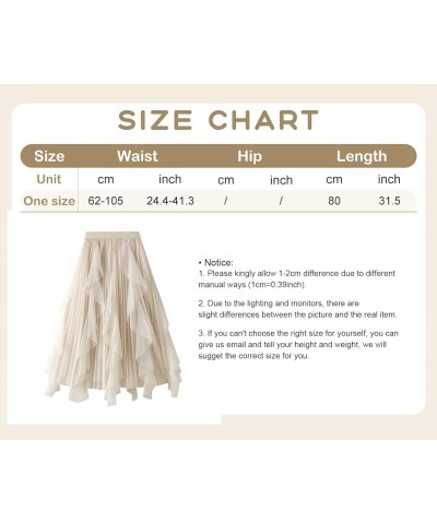 Womens Elastic High Waist Tutu Tulle Tiered Skirt Sweet Layered Ruffles Mesh Midi Fairy Skirts with Lined G-coffee $17.06 Skirts