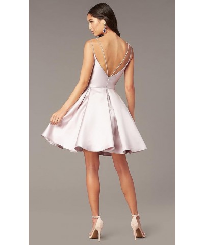 Women's Short Homecoming Dresses for Teens 2024 V Neck Satin Prom Cocktail Gowns Pink $26.03 Dresses