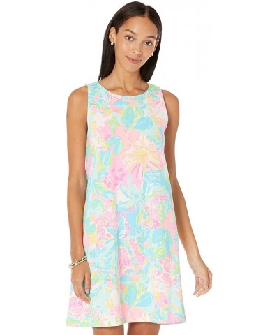 Kristen Dress for Women - Criss Cross Back Straps Detailing and All Over Print, Colorful and Chic Drezs Multi Sunshine State ...