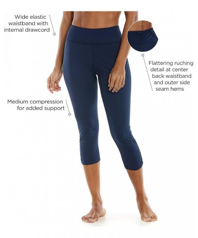 UPF 50+ Women's Swell Wave Swim Capris - Sun Protective Navy $26.46 Swimsuits