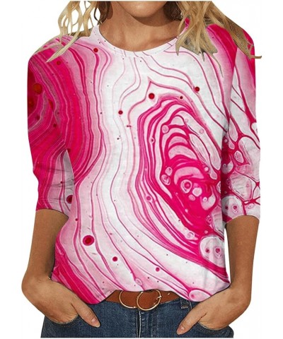 Camiseta sin Mangas para Mujer Camiseta cómoda de Encaje agujeros Blusa sólida Manga Larga Cuello en V túnicas, L-816 Pink $6...