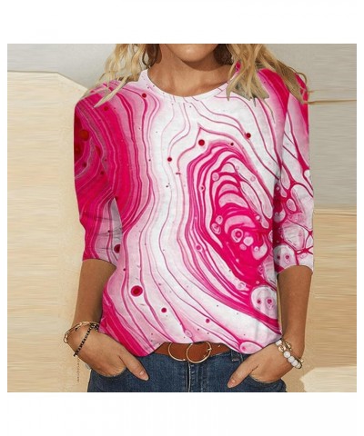 Camiseta sin Mangas para Mujer Camiseta cómoda de Encaje agujeros Blusa sólida Manga Larga Cuello en V túnicas, L-816 Pink $6...