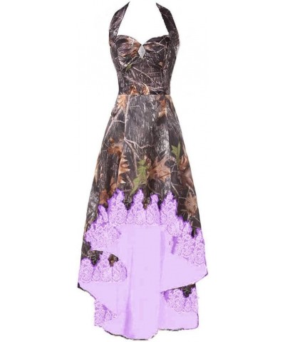 Camouflage and Lace Country Bridal Wedding Dress High Low Formal Dresses Lilac $36.64 Dresses