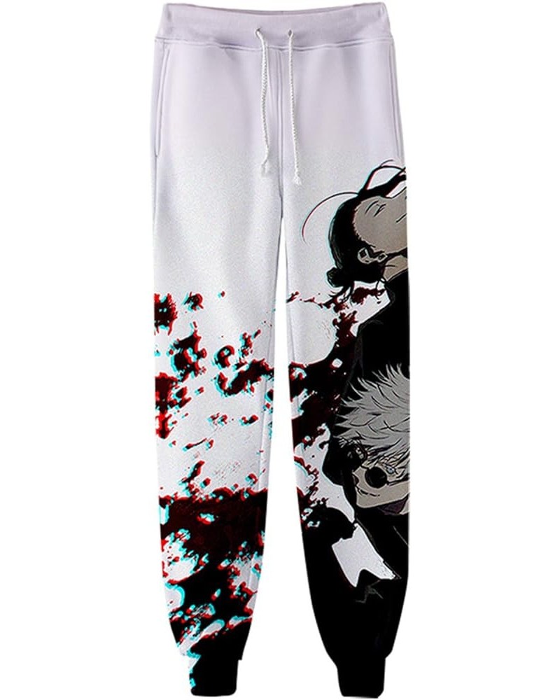 Casual Anime 3D Print Sweatpants Unisex Elastic Waist Jogger Pants White Gojo Getou $11.27 Pants