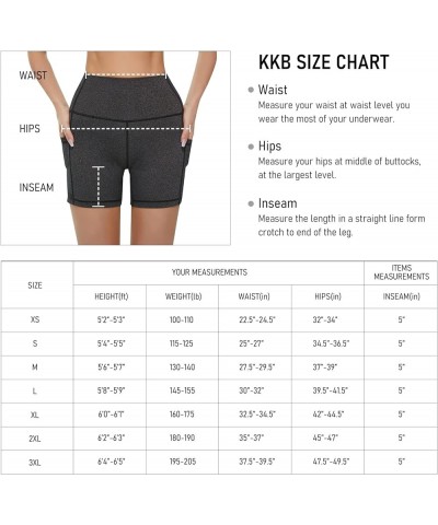 Women's 2 Packs 8" 5" High Waist Active Wear Shorts Yoga Leggings, Tummy Control Workout Shorts Side Pockets Pants 5"-charcoa...