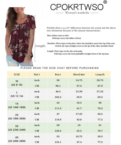 Women's Plus Size Casual Tunic Tops Floral Blouses Short/Long Sleeve Henley T Shirts for Women M-4XL Short Sleeve Multi Green...