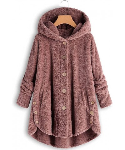 Fleece hooded jacket women,2023 winter warm fuzzy cute cat ear hoodies sweatshirt oversized pullover with pockets C-pink $10....