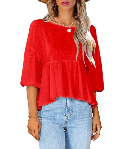 Business Casual Tops for Women V Neck Work Shirts Long Sleeve Chiffon Blouses Professional Outfits with Cufflinks A-red $10.5...