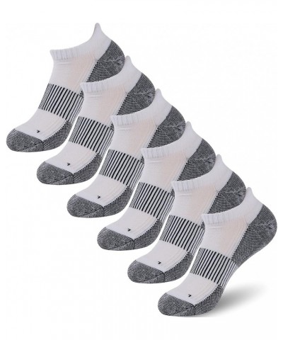 Copper Socks, Unisex Cushioned Sole Arch Support Athletic Ankle/Crew Running Hiking Compression Socks 6 Pairs- White&black $1...