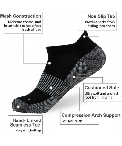 Copper Socks, Unisex Cushioned Sole Arch Support Athletic Ankle/Crew Running Hiking Compression Socks 6 Pairs- White&black $1...