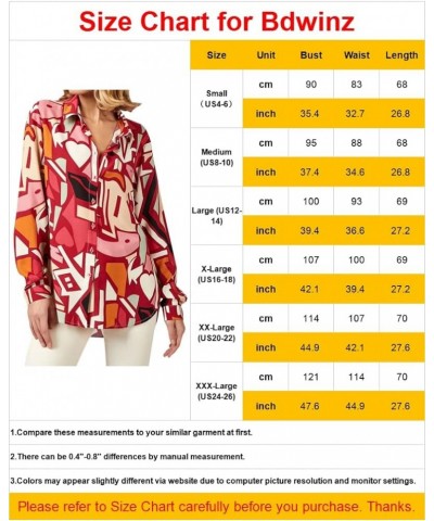 Women Long Sleeve V Neck Shirt Dress Tunic Top Casual Fashion Sexy Printed Button Down Blouse Khaki Red $8.54 Blouses