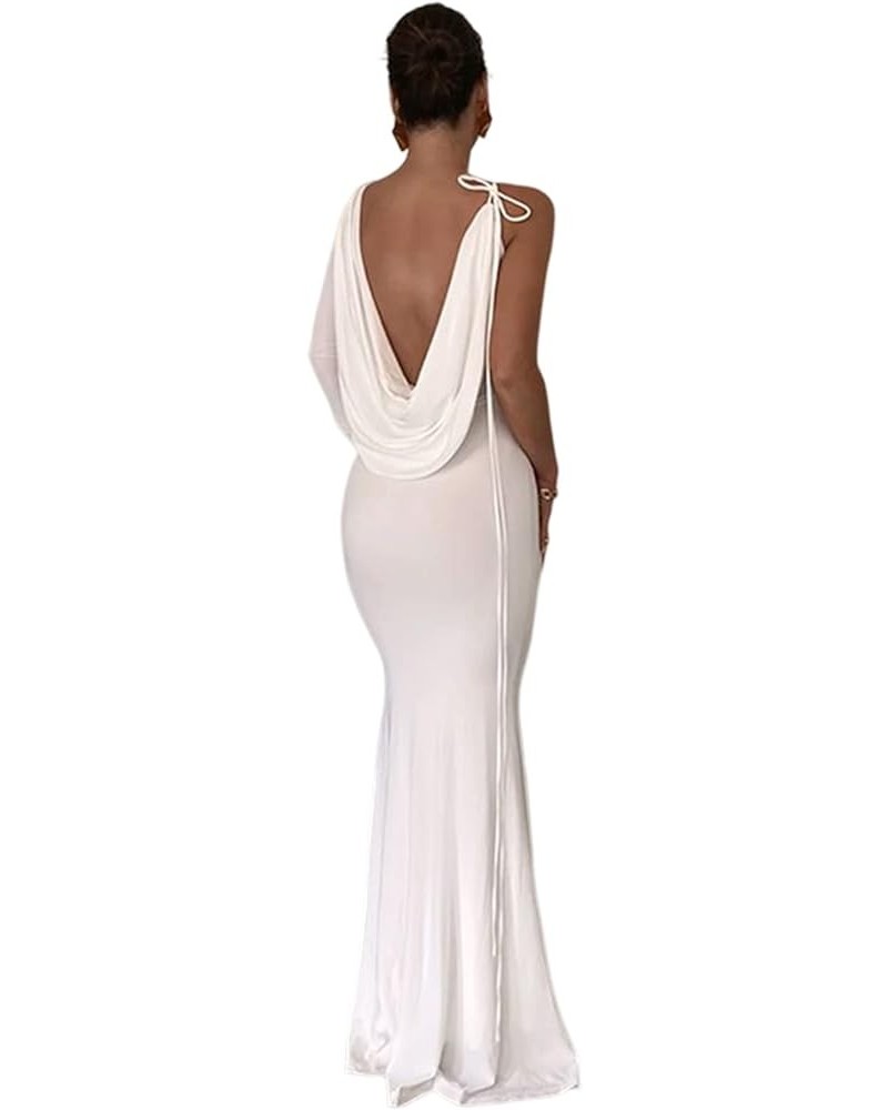 Womens Sexy Backless Maxi Dress Bodycon Slim Fit Cocktail Party Club Long Dresses 1white $16.80 Dresses