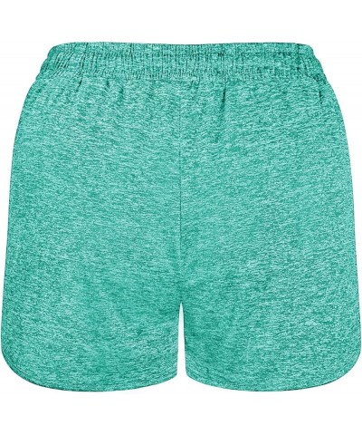 Women Yoga Running Shorts 2 in 1 Workout Athletic Shorts with Pockets S-3XL Green Non-slip Belt $15.68 Activewear