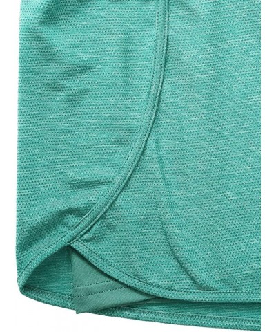 Women Yoga Running Shorts 2 in 1 Workout Athletic Shorts with Pockets S-3XL Green Non-slip Belt $15.68 Activewear