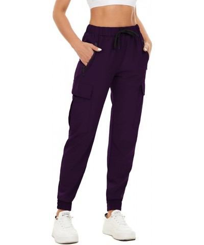 Women's Hiking Quick Dry Sports Running Pants Solid Color Casual Sweatpants Fitness with Pockets Summer Jogging Yoga A002-pur...