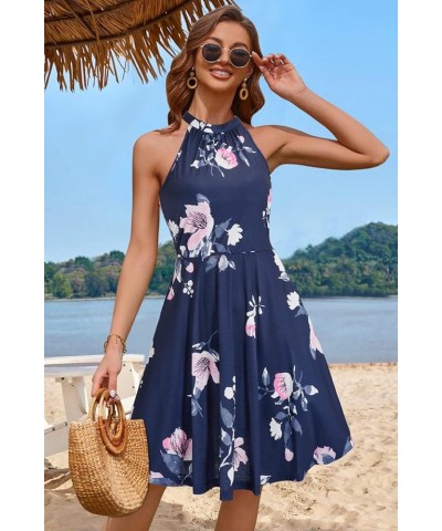 Women's 2024 Halter Neck Floral Summer Casual Sundress Floral-40 $14.50 Dresses