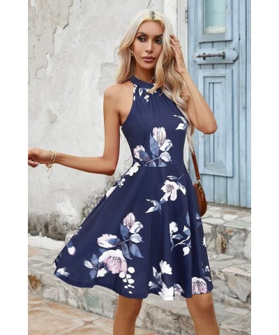 Women's 2024 Halter Neck Floral Summer Casual Sundress Floral-40 $14.50 Dresses