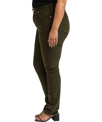 Women's Plus Size Ruby Mid Rise Straight Leg Pants Olive $27.35 Jeans