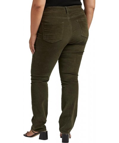 Women's Plus Size Ruby Mid Rise Straight Leg Pants Olive $27.35 Jeans