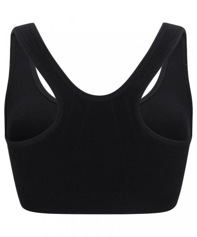 Sports Bras for Women Zip Front Sports Bra Wireless Post-Surgery Bra Removable Cups Yoga Sport Bra 5 Black $12.90 Lingerie