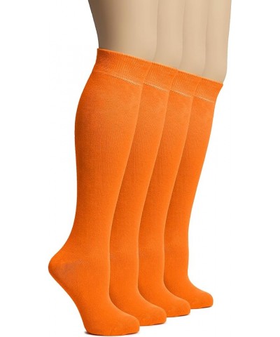 Women's Bamboo Knee High Socks | Comfort Seam Long Dress Socks, Soft & Lightweight | Shoe Size 5-8/8-11, 4 Pairs 33- Pumpkin ...