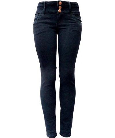 Masoi/Diamante/Anole Color Series Junior's Women's Skinny Jeans Stretch Soft Cotton Pants Her& Mes Black Hi Waist $14.83 Jeans