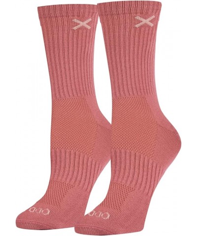 Basix Solid Heather Color Crew Socks for Men & Women, Assorted Salmon Heather $9.17 Socks