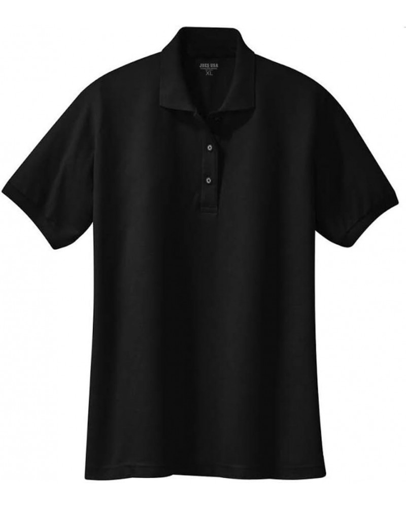 Ladies Short Sleeve Polo Shirts in 36 Colors and Sizes XS - 6XL Black $17.81 Shirts