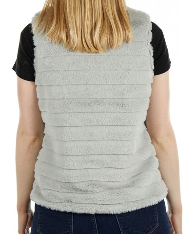 Rabbit Faux Fur Vest - Soft Polyester Womens Vest Gray $14.47 Vests