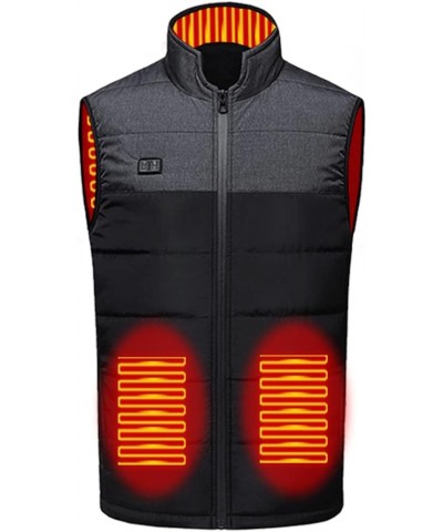 Heated Vest with Hood Women Smart Thermal Vest Thermal Heated Jacket Vest Mock Neck Full Zipper Sleeveless Black $20.56 Vests