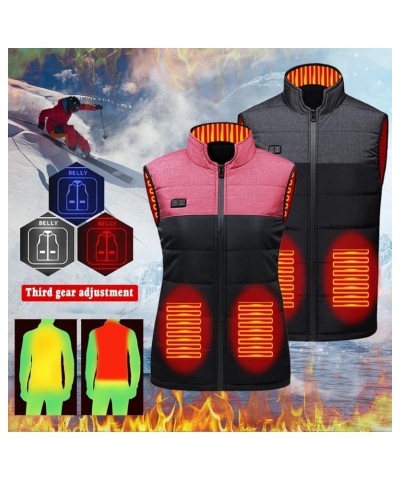 Heated Vest with Hood Women Smart Thermal Vest Thermal Heated Jacket Vest Mock Neck Full Zipper Sleeveless Black $20.56 Vests