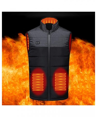 Heated Vest with Hood Women Smart Thermal Vest Thermal Heated Jacket Vest Mock Neck Full Zipper Sleeveless Black $20.56 Vests