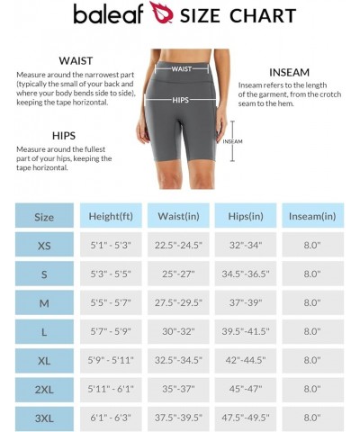 Sweatleaf Women's Light Compression Biker Shorts 8" High Waisted Yoga Gym Spandex Shorts Side Pockets Grey $15.51 Shorts