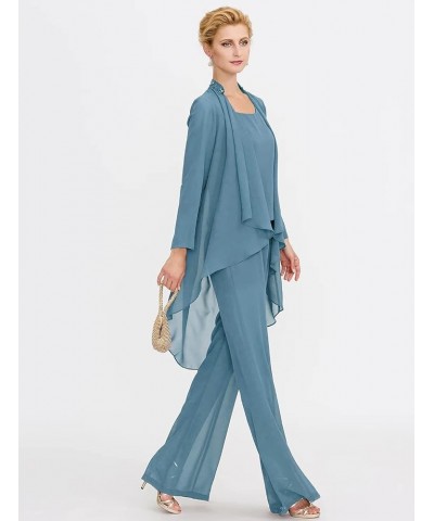 Mother-of-The-Bride-Pantsuits Jacket Chiffon Wedding Outfit - Long Pleat Mother of The Groom Jumpsuits Royal Blue $49.00 Suits