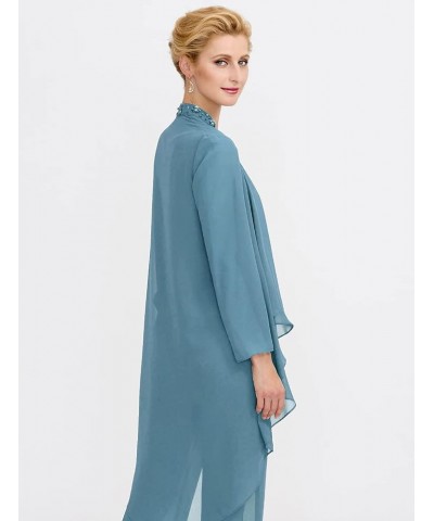 Mother-of-The-Bride-Pantsuits Jacket Chiffon Wedding Outfit - Long Pleat Mother of The Groom Jumpsuits Royal Blue $49.00 Suits