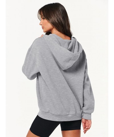 Womens Oversized Zip Up Hoodies Long Sleeve Fall Casual Sweatshirts Jacket Trendy Y2k Hoodie with Pocket Light Gray $19.94 Ho...