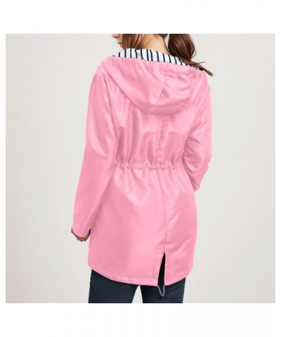 Women Lightweight Waterproof Rain Jacket Hood Raincoat Long Sleeve Windbreaker Trench Coats for Hiking Travel 1681-gwjbh-6-pi...