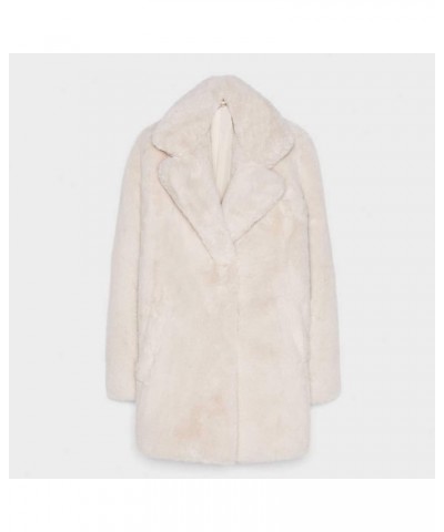 Thick Rabbit Faux Fur Long Lapel Coat Women Winter Fleece Fuzzy Fluffy Trench Outerwear Jacket Oversized Plus Size Beige $46....