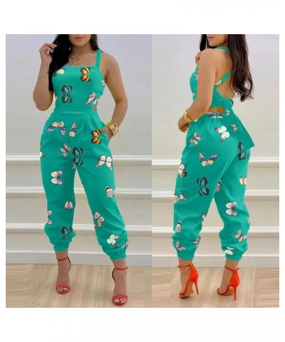 Cargo Jumpsuit for Women Sleeveless Spaghetti Strap Rompers Bowknot Backless One Piece Jumpsuit Long Pants Overalls Multi Col...