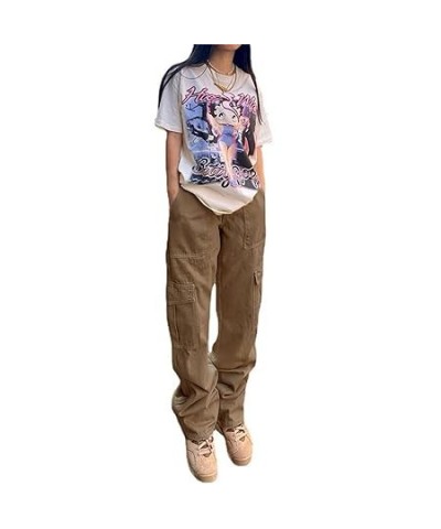 Women Y2k High Waist Straight Leg Jeans Y2K Fashion Baggy Denim Pants 90s Boyfriend Trousers Streetwear (Medium,Dark Blue C) ...