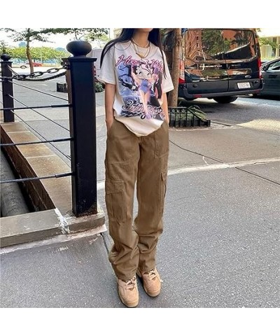 Women Y2k High Waist Straight Leg Jeans Y2K Fashion Baggy Denim Pants 90s Boyfriend Trousers Streetwear (Medium,Dark Blue C) ...