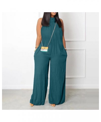 Women's Wide Leg Sleeveless Casual Summer Jumpsuits Plus Size Loose Baggy Stretchy Long Pant Romper Overalls with Pockets 1-n...