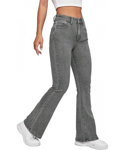 Women's High Waisted Flare Leg Jeans Bootcut Bell Bottom Denim Pants Light Grey $27.43 Jeans