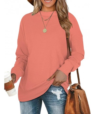 Sweatshirts for Women Crew Neck Long Sleeve Tunic Shirt Tops for Legging Orange $10.25 Tops