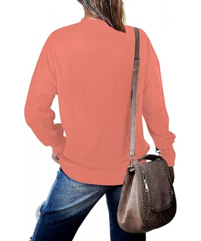 Sweatshirts for Women Crew Neck Long Sleeve Tunic Shirt Tops for Legging Orange $10.25 Tops