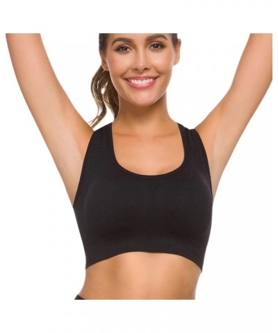 Racerback Sports Bras for Women Seamless Multipack Activewear Bras for Gym Fitness Padded Workout Sleep Everyday Bra Black $1...